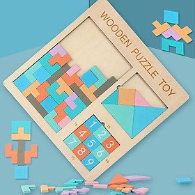 Bảng ghép hình Wooden puzzle toy luyện trí thông minh cho bé