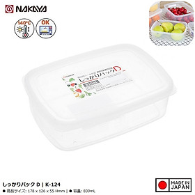 Hộp đựng thực phẩm chữ nhật Nakaya Pack D 830ml - Hàng nội địa Nhật Bản nhập khẩu chính hãng