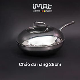 [Hàng chính hãng] Chảo xào/ đa năng sâu lòng inox iMat Hybrid Blackcube 28cm, Phủ chống dính Daikin-Nhật Bản thế hệ mới