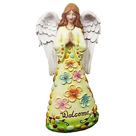 Garden Solar Angel Statue Sculpture with LEDs Lights Angel Figurine Ornament