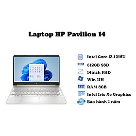 Máy tính xách tay Laptop HP Pavilion 14-dv2069TU 7C0P1PA 7C0V9PA/ i3-1215U/ RAM 8GB/ 256GB SSD/ 14 inch FHD/ 3 Cell/ Win 11H/ 1Yr - Hàng chính hãng