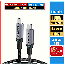 Mua Cáp Sạc Nhanh 100W Type C to Type C Dài 1.8M Choetech XCC-1002 (Hàng chính hãng)