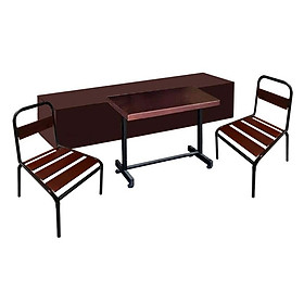 Mua Bộ bục kèm 1 bàn nhỏ và 2 ghế Napoli làm bằng gỗ  chân bàn và ghế bằng sắt có lưng tựa ngồi thoải mái