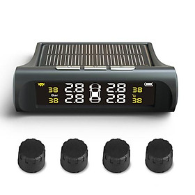 cảm Biến Áp Suất Lốp TPMS, van ngoài,màn LCD, Pin mặt trời, cảnh báo bằng âm thanh.