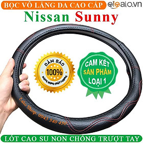Bọc Vô Lăng Da dành cho Xe Nissan Sunny Lót Cao Su Non Cao Cấp Chống Trượt Tay