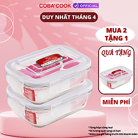 Mua 2 TẶNG 1 Bộ Hộp Đựng Thức Ăn Hộp Cơm Bảo Quản Thực Phẩm Thủy Tinh Chịu Nhiệt