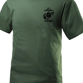 Áo thun USMC_chiến thuật_dã ngoại - xanh lính, xanh lính