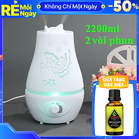 Máy Xông Tinh Dầu 2200ML Cho Phòng Rộng + Tinh Dầu Sả Chanh TIDAMO - Máy Khuếch Tán Tinh Dầu Thể Tích Lớn Nhất, Chuyên Dụng Xông Tinh Dầu, Phun Sương Tạo Ẩm Cho Không Gian Lớn