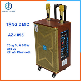Mua Loa Kéo Karaoke Công Suất Lớn 600W| Loa Kéo Giá Rẻ AZ-1095 Bas25| Loa Kéo Bluetooth Đọc Được Usb Tặng 2 Mic Không Dây Chống Hú Tốt | Loa Kéo Cao Cấp | Loa Kéo Loại Lớn