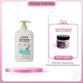 [ Tặng muối tắm 100g ] Sữa tắm dưỡng da Corine de Farme chiết xuất dừa 750ML