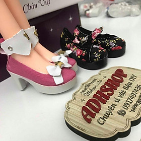 Giày cao gót búp bê vải đủ 4 màu đỏ - trắng - hồng - xanh navy ADHshop