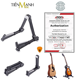 [Chính Hãng, Màu Đen] Aroma AGS-08 Giá Để Đàn Guitar, Ukulele, Violin, Mandolin (Loại gấp nhỏ gọn AGS08 Stand - Kệ chân đỡ chữ A cho Ghi-ta Acoustic, Classic, Điện, Electric, Bass) - Kèm Móng Gẩy DreamMaker