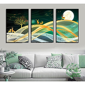 Mua Bộ 3 tranh canvas hươu và trăng