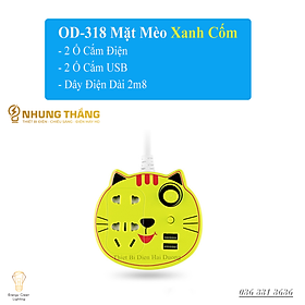 Mua Ổ Cắm Điện Thông Minh Chuyển Đổi Đa Chức Năng OD-315 - Mặt Cún   Mặt Mèo Siêu Dễ Thương -  Dây Điện Dài 2m8 - Tặng Kèm Phích Chuyển Đổi