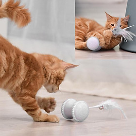Cat Toy Self Rotating Tumbler Feather Teaser Electronic Playing Toy