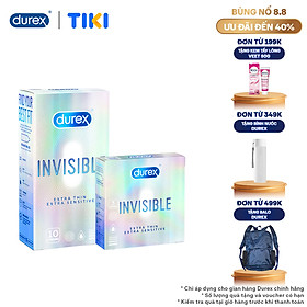 Bao cao su Durex Invisible Extra Thin Extra Sensitive 1 Hộp 10 Bao