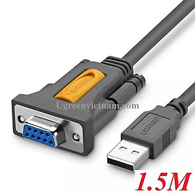 Cáp chuyển đổi USB sang Com RS232 (DB9) căí dài 1,5m UGREEN 20201-Hàng Chính Hãng