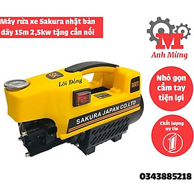 Máy rửa xe áp lực cao Sakura 2500w dây 15 mét