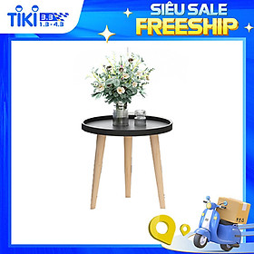 Mua Bàn trà sofa tròn  bàn tròn cafe  decor chân gỗ sồi tự nhiên  bàn trả nhỏ gấp gọn-RoyaldecorHN