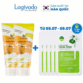 Combo 2 Tẩy tế bào chết Hàn Quốc Lagivado làm sạch tế bào chết da mặt, body nhẹ nhàng, giúp da sáng mịn Radiance Peeling 50 ml