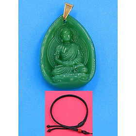 Vòng cổ dây dù phật Dược Sư Như Lai đá Obsidian xanh 4cm - vị Phật thầy thuốc