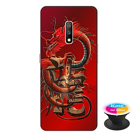 Ốp lưng dành cho điện thoại Realme X hình Rồng Đỏ - tặng kèm giá đỡ điện thoại iCase xinh xắn - Hàng chính hãng