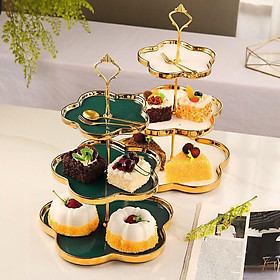 Mua KHAY SỨ 3 TẦNG ĐỰNG BÁNH KẸO CAO CẤP MEN XANH