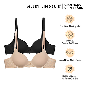 Combo 2 Áo Ngực Cúp Tròn Lưng Ren Miley Lingerie Màu Đen và Da - BRM002