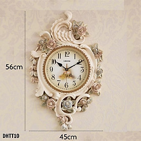 Mua Đồng hồ treo tường hoa uốn lượn kết tạo mang phong cách tân cổ điển DHTT10 - Kích thước: 45x70 cm