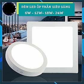 Mua Đèn Ốp Nổi Trần Siêu Sáng Vuông - Tròn Ánh Sáng Trắng