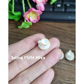 Mua Combo đồ thờ Bộ 5 ly nước + 1 ly cafe trang trí bàn thờ Thần Tài Thổ Địa mini  bộ 5 chung cúng co khay bằng bột đá