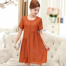 DRESS270-ĐẦM SUÔNG QUÝ CÔ TAY NGẮN S-6XL