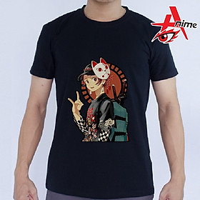 ÁO THUN ANIME KAMADO TANJIROU ĐEO MẶT NẠ AN11-100420 (Đen)