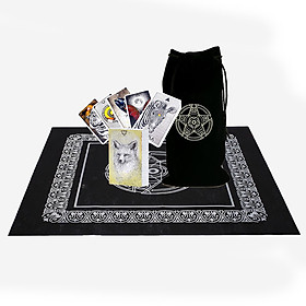 Combo Bộ Bài Tarot Bói The Spirit Animal Oracle Cao Cấp Bản Đẹp và Túi Nhung Đựng Tarot và Khăn Trải Bàn Tarot