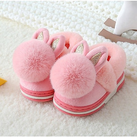 Giày bốt cho bé gái và bé trai giày giữ ấm thỏ con, gấu con xinh xắn - bé gái - 2 tuổi (15-15.5cm