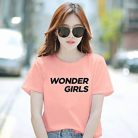 Áo thun nữ cổ tròn form rộng in chữ Wonder Girls thun cotton 4 chiều ( ANU021 )