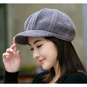 Mũ Len Nữ FOOTBALL Bere lông thỏ Nón Len Nữ Beret FOOTBALL thời trang Hàn Quốc - DONA21012101