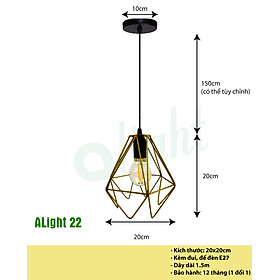 Đèn thả trần + KÈM BÓNG 4W, đèn trang trí Decor sắt mỹ thuật hình hoa sen dành cho quán cà phê, tiệm trà sữa