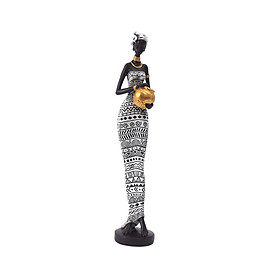 African Figurine Women Figure Statue Artwork Home Decor Novelty Tribal Lady Sculpture Statues and Sculptures for Bedroom Tabletop TV Cabinet
