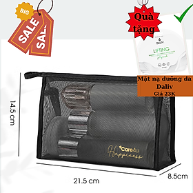 [ Tặng 1 mặt nạ ] Túi đựng mỹ phẩm tiện lợi mang đi du lịch Care4u 21.5x8.5x14.5 cm