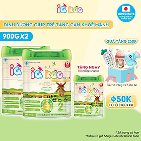 Combo sữa bột IQ KAO KID PLUS giúp bé ăn ngon tiêu hóa tốt hỗ trợ tăng cân hộp tăng sức đề kháng 900g