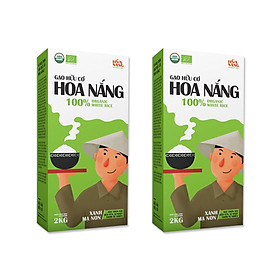 Combo 2 hộp Gạo Hữu Cơ Hoa Nắng - Xanh Mạ Non 2kg