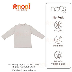 Áo cổ lọ Nous 3cm ghi nhạt - Chất liệu Nu Petit 95% cotton thiên nhiên