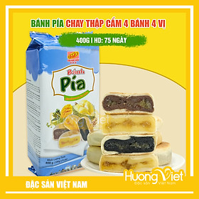 Bánh pía chay thập cẩm 4 vị khác nhau 400g, bánh pía chay Sóc Trăng Tân Huê Viên