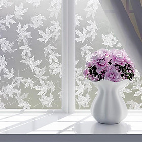 Mua 5M Giấy Dán Kính Họa Tiết lá phong trắng không cần keo - khổ 0.45m