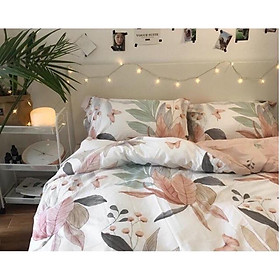 Set Cotton Poly Hoạ Tiết Lá Cây