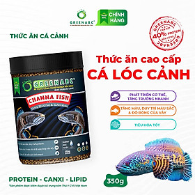 Thức ăn Cá Lóc Cảnh GREENABC - Channa Fish - Protein 40, tăng trưởng nhanh, lên màu đẹp - Hộp 350g