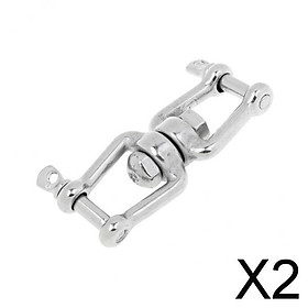2x304 Stainless Steel Chain Anchor Swivel Jaw in Marine Quality Jaw Silver M5