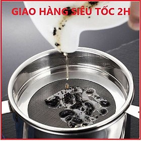 Ca lọc dầu ăn INOX 304 hàng cao cấp , có lưới lọc cặn tiện lợi dùng lọc nước trái cây , lọc đậu nành , lọc cua