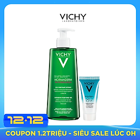 Bộ Sản Phẩm Gel Rửa Mặt Làm Sạch Sâu, Giảm Bã Nhờn Và Se Khít Lỗ Chân Lông VICHY Normaderm Phytosolution Intensive Purifying Gel